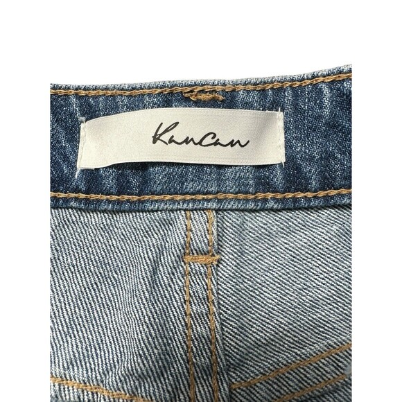 NWT KanCan Denim Shorts‎ Size XS Relaxed Fit Raw Hem Light Wash Stretch #I4-3 - Picture 3 of 9